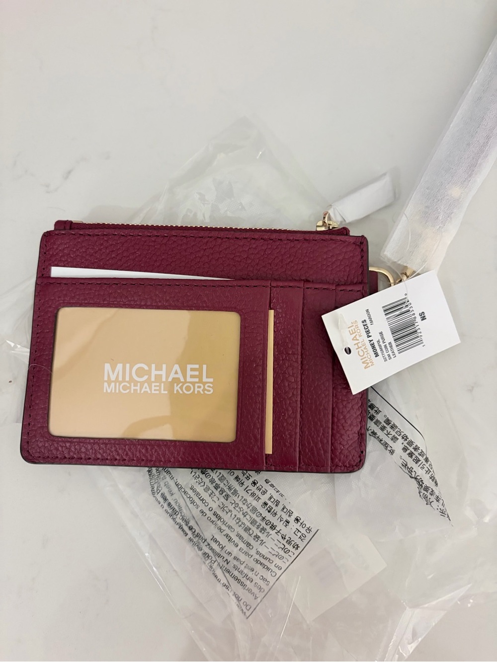 Michael Kors Burgundy Card & Key Holder